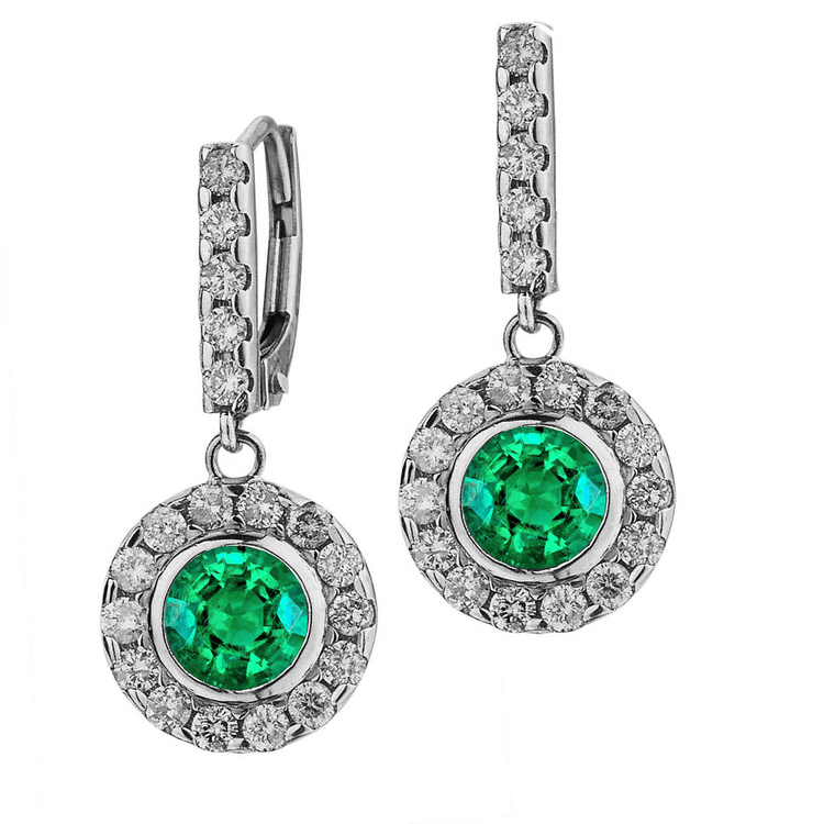 Brillant Émeraude Colombienne Gemstone Earring 1,50 carats – vue principale