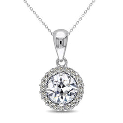 Halo Or 14K Blanc avec Brillant – 3 carats
