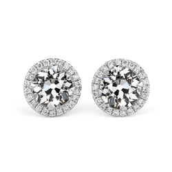 Coussin Antique Puces d'Oreilles – Brillant 6 carats Or Blanc 14