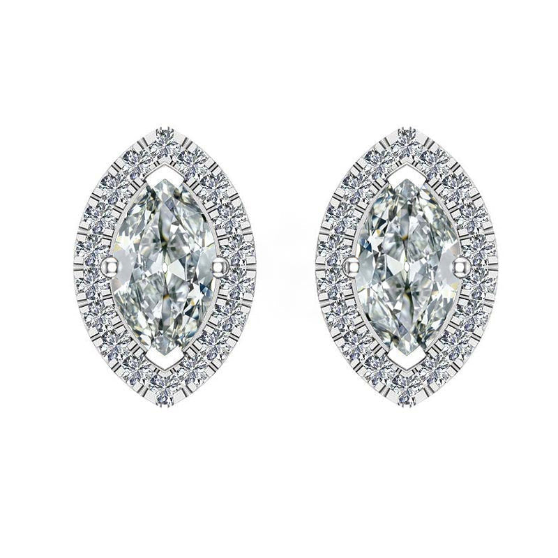 Brillant Puces d'Oreilles 2-carats Or Blanc 14 Carats – vue principale