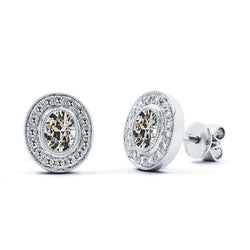 Éblouissant Serti Clos Diamant Fin Boucles d'Oreilles – 1 carats