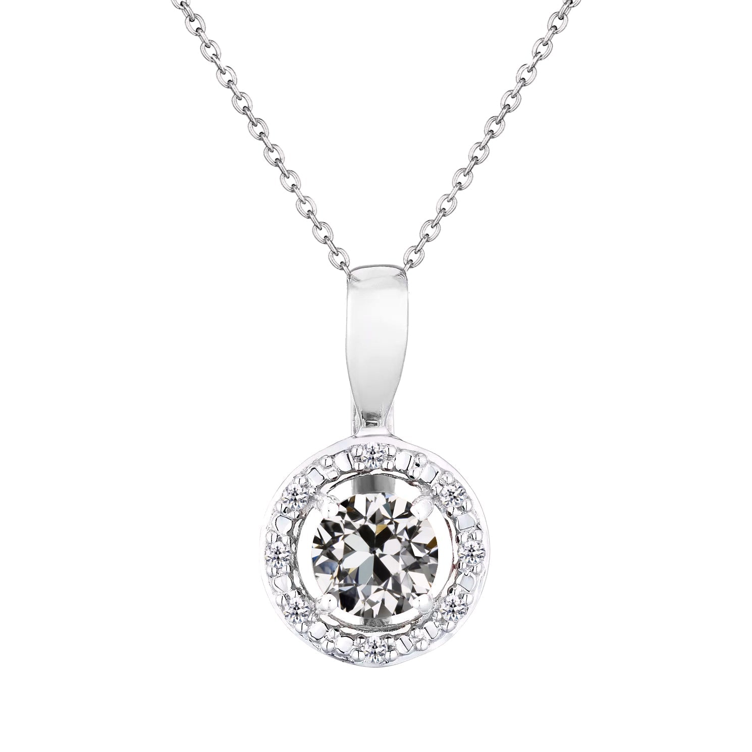Diamant Fin Pendentif 2-carats Or Blanc 14 Carats – vue principale