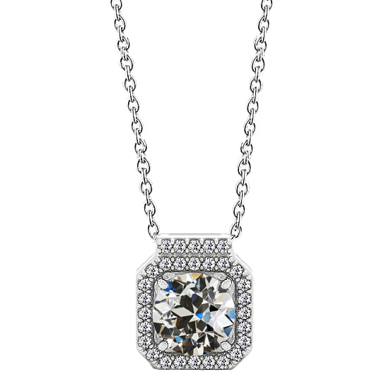 Diamant Fin Halo 1 carats Or 14K Blanc – vue principale
