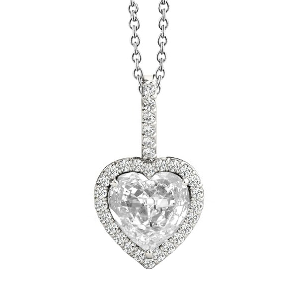Diamant Pendentif 2 carats Or Blanc 14 Carats – vue principale