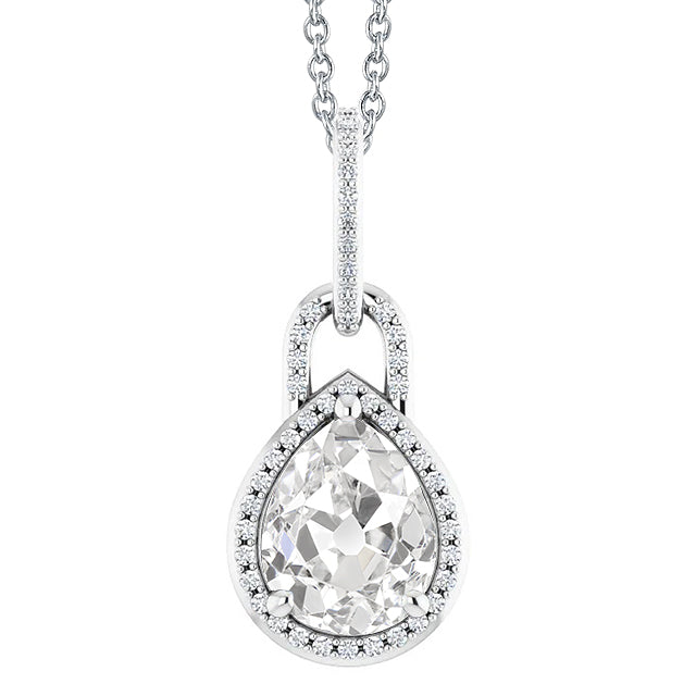 Diamant Pendentif 3,50 carats Or Blanc 14 Carats – vue principale