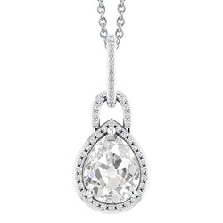 Pendentif Or Blanc 14 Carats avec Diamant – 3,50 carats