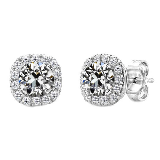 Boucles d'Oreilles Or Blanc 14 Carats avec Brillant – vue principale