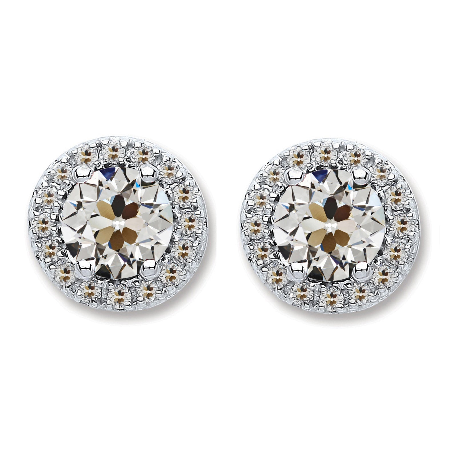 Diamant Fin Boucles d'Oreilles 1,50-carats Or Blanc 14 Carats – vue principale