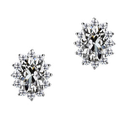 Brillant Étoile Puces d'Oreilles – 7 carats en Or Blanc 14 Carats