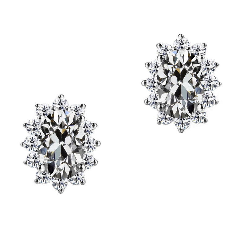 Brillant Puces d'Oreilles 7-carats Or Blanc 14 Carats – vue principale
