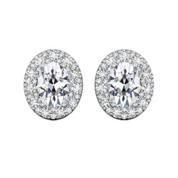 Or Blanc 14 Carats Taille Old Mine Diamant Boucles d'Oreilles