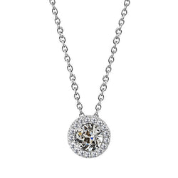 Or Blanc 14 Carats Diamant Fin Pendentif – 2-carats Coussin