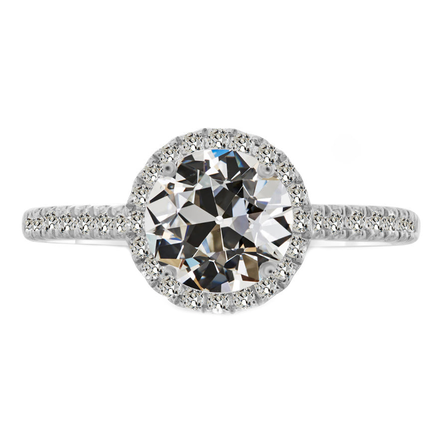 Diamant Bague Halo 2,50 carats Or Blanc 14 Carats – vue principale