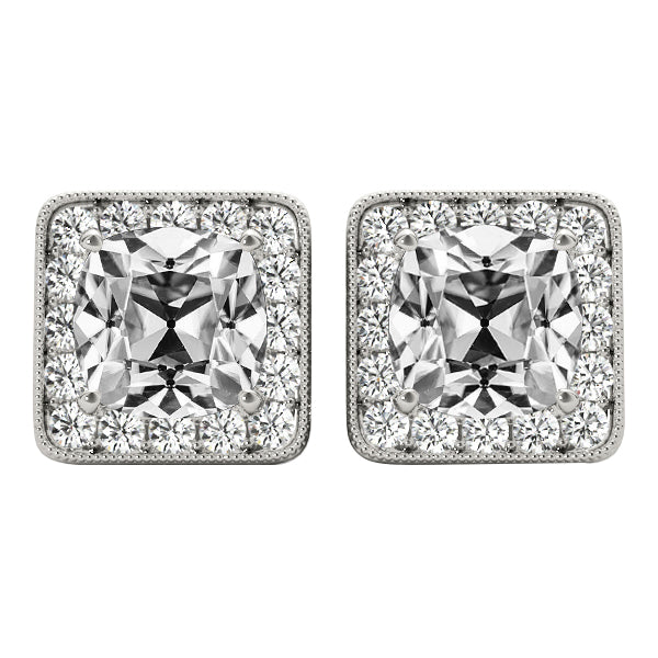 Diamant Fin Boucles d'Oreilles 13,50 carats Or 14K Blanc – vue principale