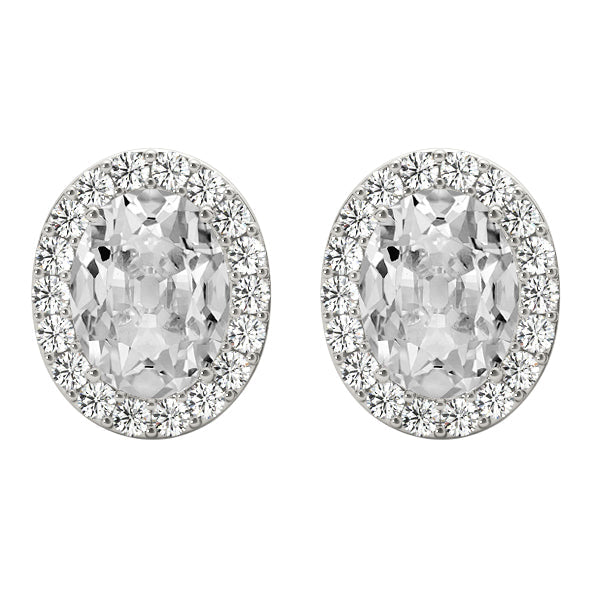 Brillant Boucles d'Oreilles 11,25 carats Or Blanc 14 Carats – vue principale