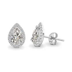 Coussin Antique Diamant Boucles d'Oreilles 4 carats – Or 14K
