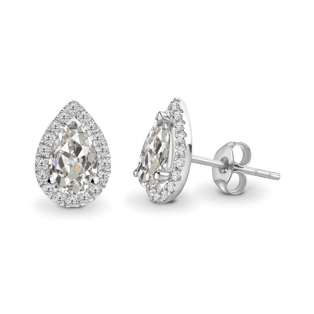 Diamant Boucles d'Oreilles 4 carats Or 14K Blanc – vue principale