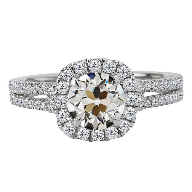 Éblouissant Bague Sertie Halo 5 carats – vue principale