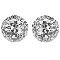 Diamant Pendants d'Oreilles – Or 14K Blanc 6,50 carats