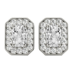 7,50 carats Brillant Boucles d'Oreilles en Or 14K Blanc