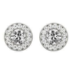 Diamant Fin Boucles d'Oreilles 5 carats – Or Blanc 14 Carats