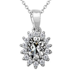 Brillant Pendentif 4 carats – Or 14K Blanc
