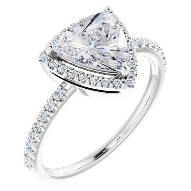 Taille Trillion Brillant bague en Or Blanc 14 Carats – vue principale
