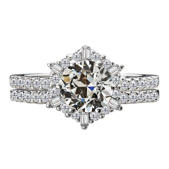 Bague de Fiançailles Or Blanc 14 Carats avec Diamant Fin – vue principale