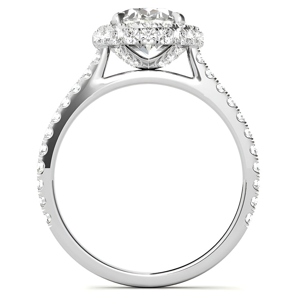 Sur mesure Brillant Bague de Fiançailles Halo 4,50 carats – vue de profil