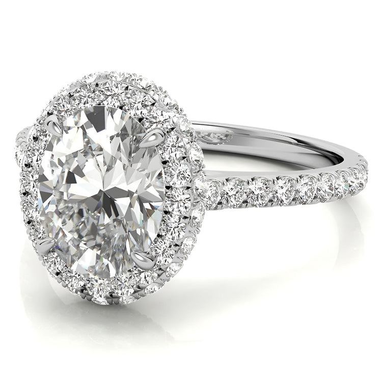 Coussin Antique Brillant bague en Or Blanc 14 Carats – vue de côté