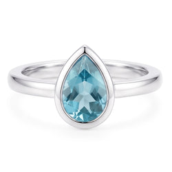 Haut de gamme Paraiba Néon Bague avec Gemme 1 carats – Or Blanc