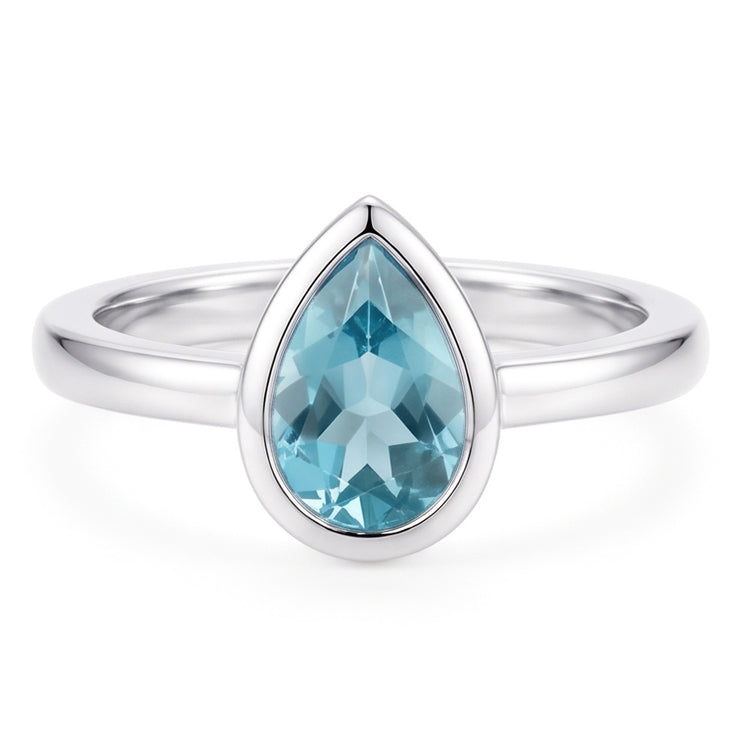 Haut de gamme Paraiba Néon Bague avec Gemme 1 carats – Or Blanc