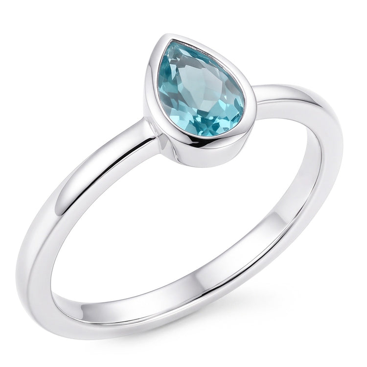Haut de gamme Paraiba Néon Bague avec Gemme 1 carats – Or Blanc