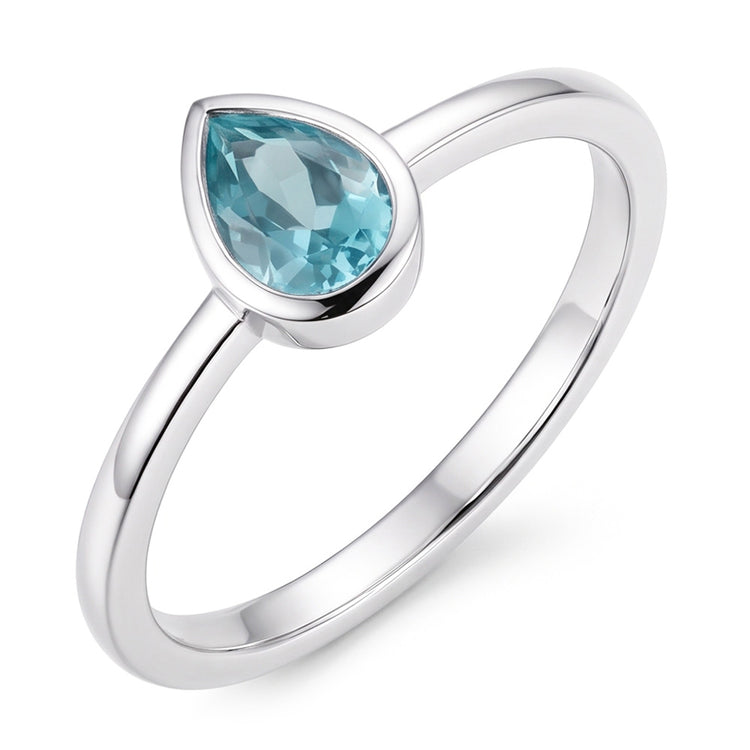 Haut de gamme Paraiba Néon Bague avec Gemme 1 carats – Or Blanc
