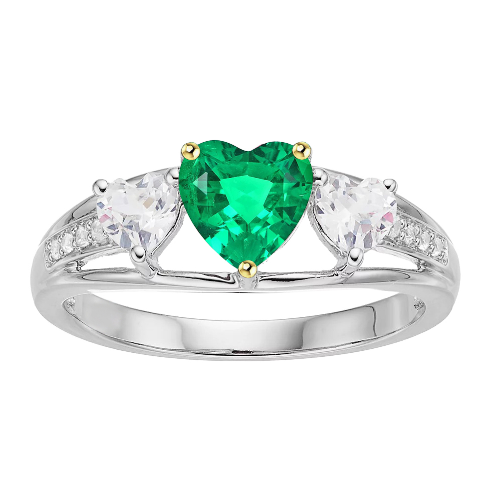 Haut de gamme Émeraude Fine Bague Pierre de Couleur 1 carats – vue principale