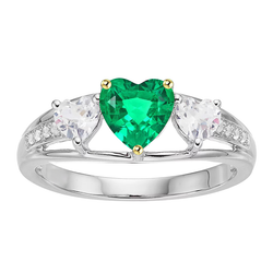 Haut de gamme Émeraude Fine Bague Pierre de Couleur 1 carats