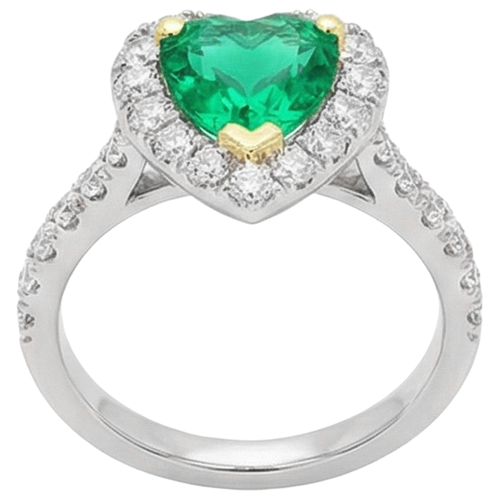 Émeraude Fine Bague Pierre de Couleur – vue d'angle