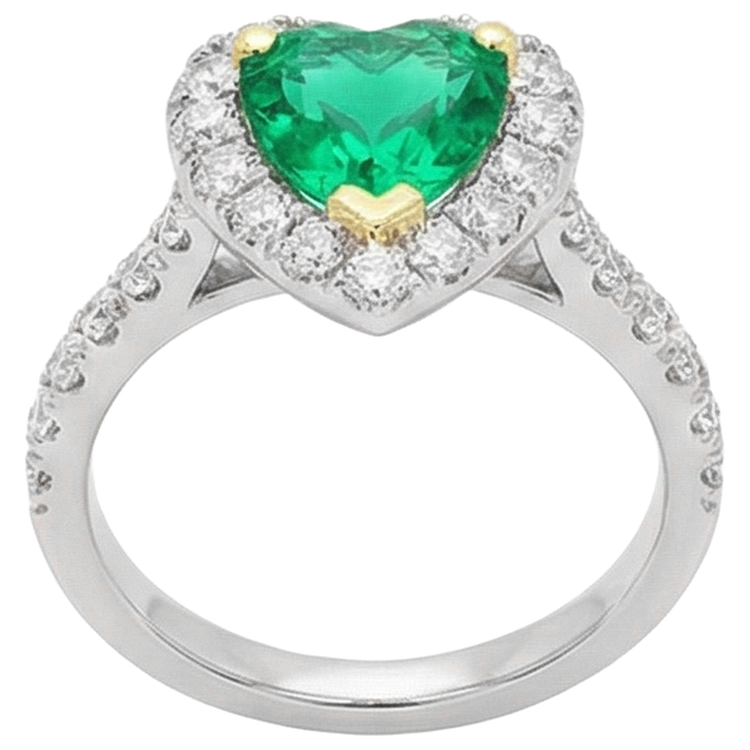 Émeraude Fine Bague Pierre de Couleur – vue d'angle