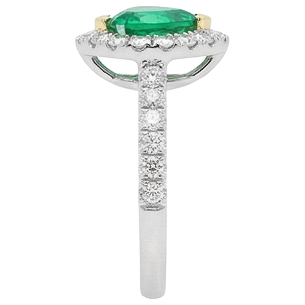 Émeraude Fine Bague Pierre de Couleur – vue de profil