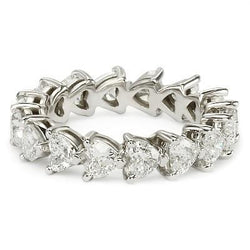 Forme Cœur Brillant Eternity Band – 0,25 carats en Or Blanc 14