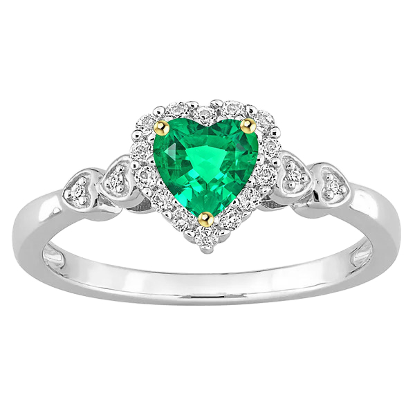 Émeraude Colombienne Bague Pierre Précieuse 1-carats Or Deux Tons 14 Carats – vue principale