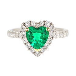 Sur mesure Heart Émeraude Fine Bague Pierre de Couleur – 2