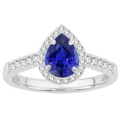 Bague Pierre Précieuse Or Blanc 14 Carats – Saphir Bleu Royal