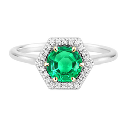 Émeraude Colombienne Bague avec Gemme 2,50 carats F/VS1 – Or