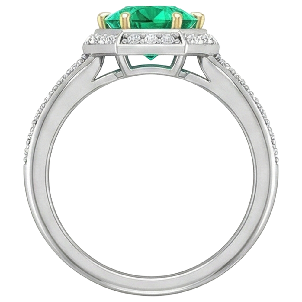 De luxe Bague avec Gemme 1 carats – vue arrière