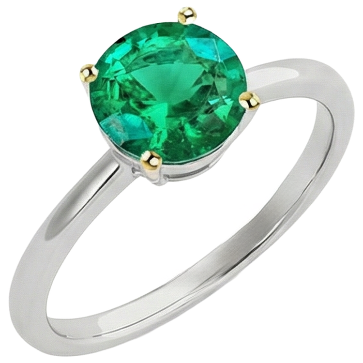 Élégant Émeraude Fine Bague Pierre Précieuse 3 carats – vue de face
