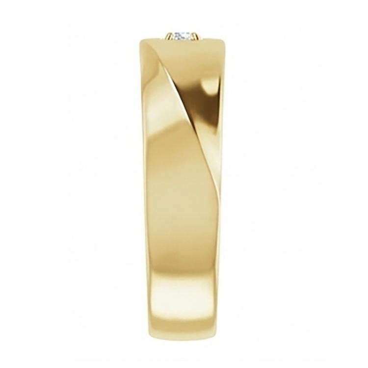 Homme 10K Yellow Gold Certifié IGI Brillant Bague Masculine 0,25