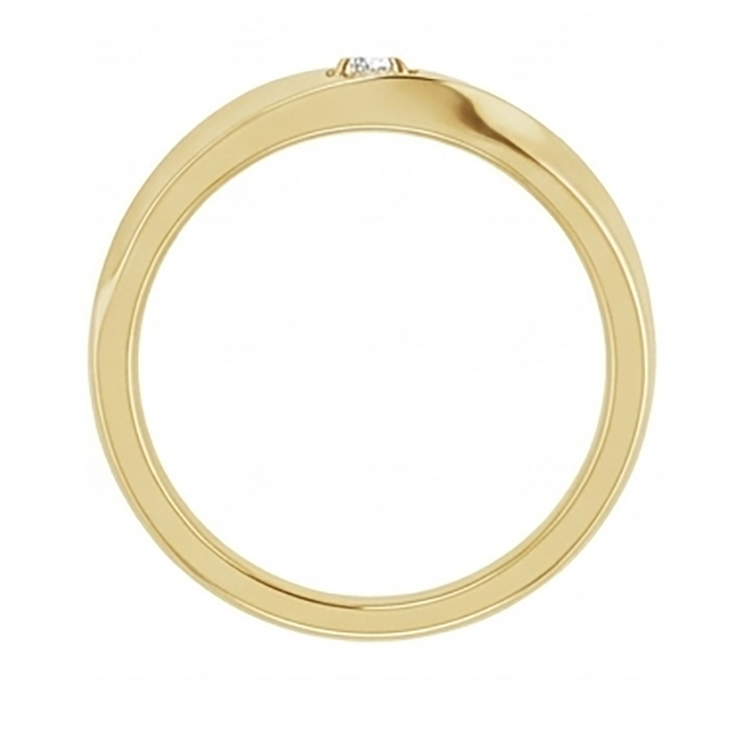 Homme 10K Yellow Gold Certifié IGI Brillant Bague Masculine 0,25