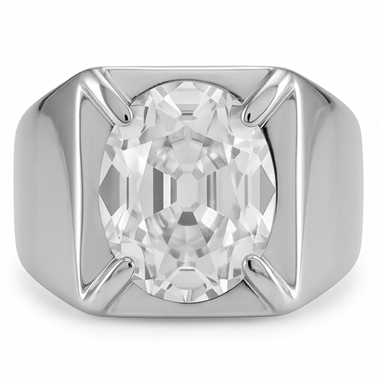 Homme Brillant Bague Masculine avec Brillant Certifié IGI – 9