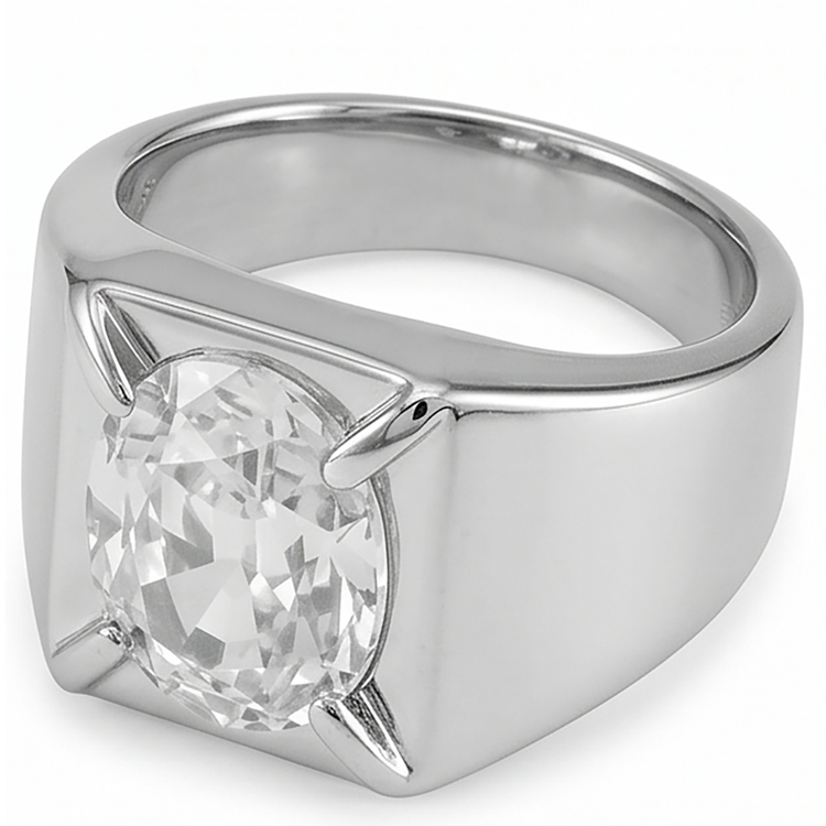 Homme Brillant Bague Masculine avec Brillant Certifié IGI – 9